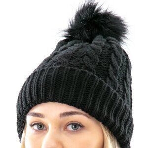Just Cozy Black Lined Hat